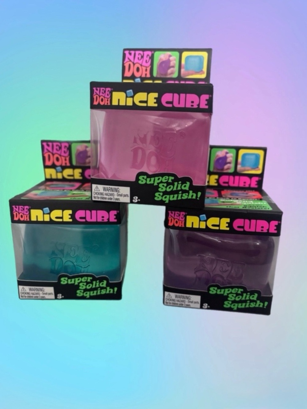 Schylling NeeDoh Squishy Sensory Fidget Bundle: 3 Nice Cubes